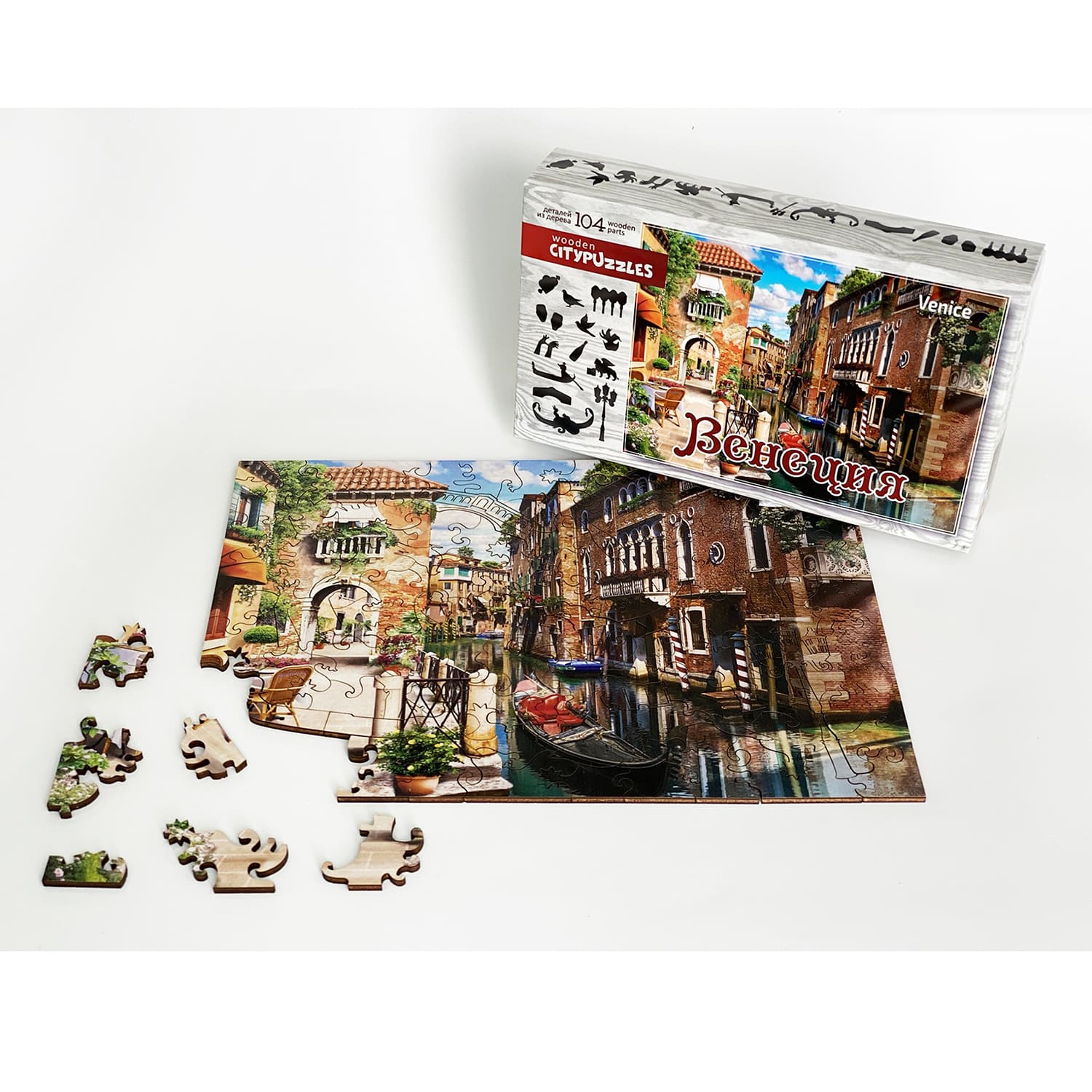 Деревянный пазл Нескучные игры Citypuzzles Венеция - фото 3