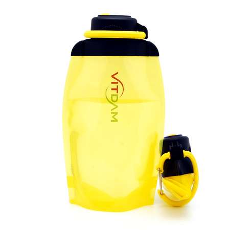 Бутылка для воды складная VITDAM МП желтая 500мл B050YES