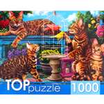 Пазл Рыжий кот Toppuzzle Бенгальские коты в саду ХТП1000-4143