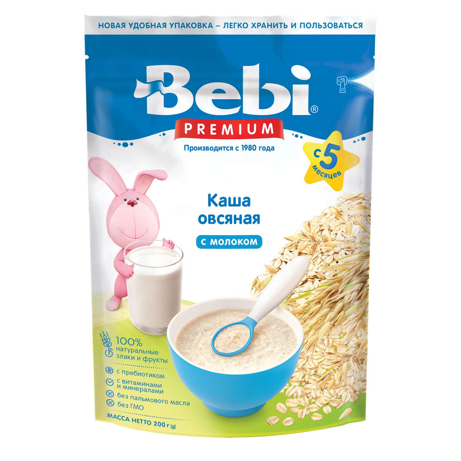 Каша молочная Bebi Premium овсяная 200г с 5месяцев - фото 1