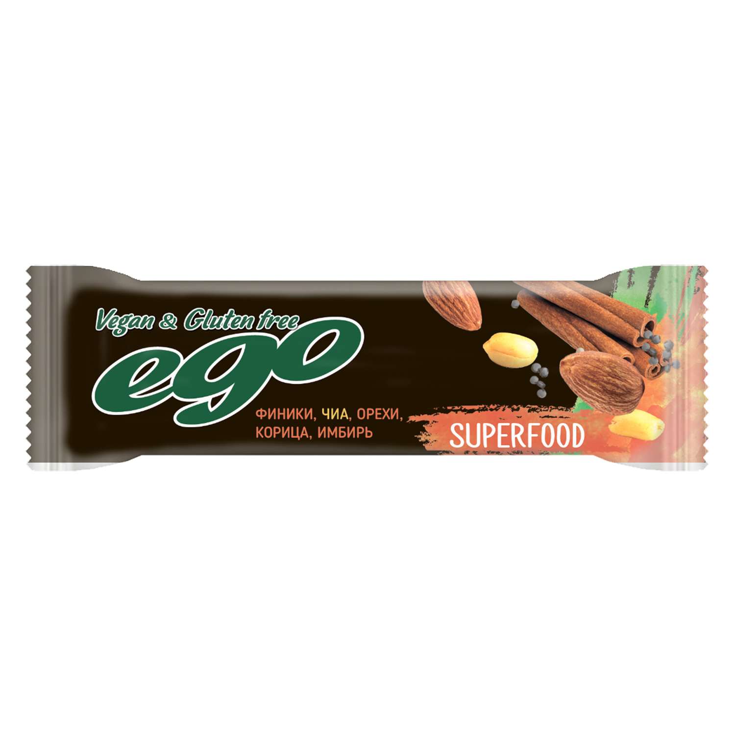 Батончик Ego фруктово-ореховый Superfood Чиа 45г - фото 1