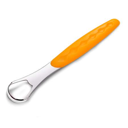 Скребок для языка Dentalpik металлический с чехлом оранжевый