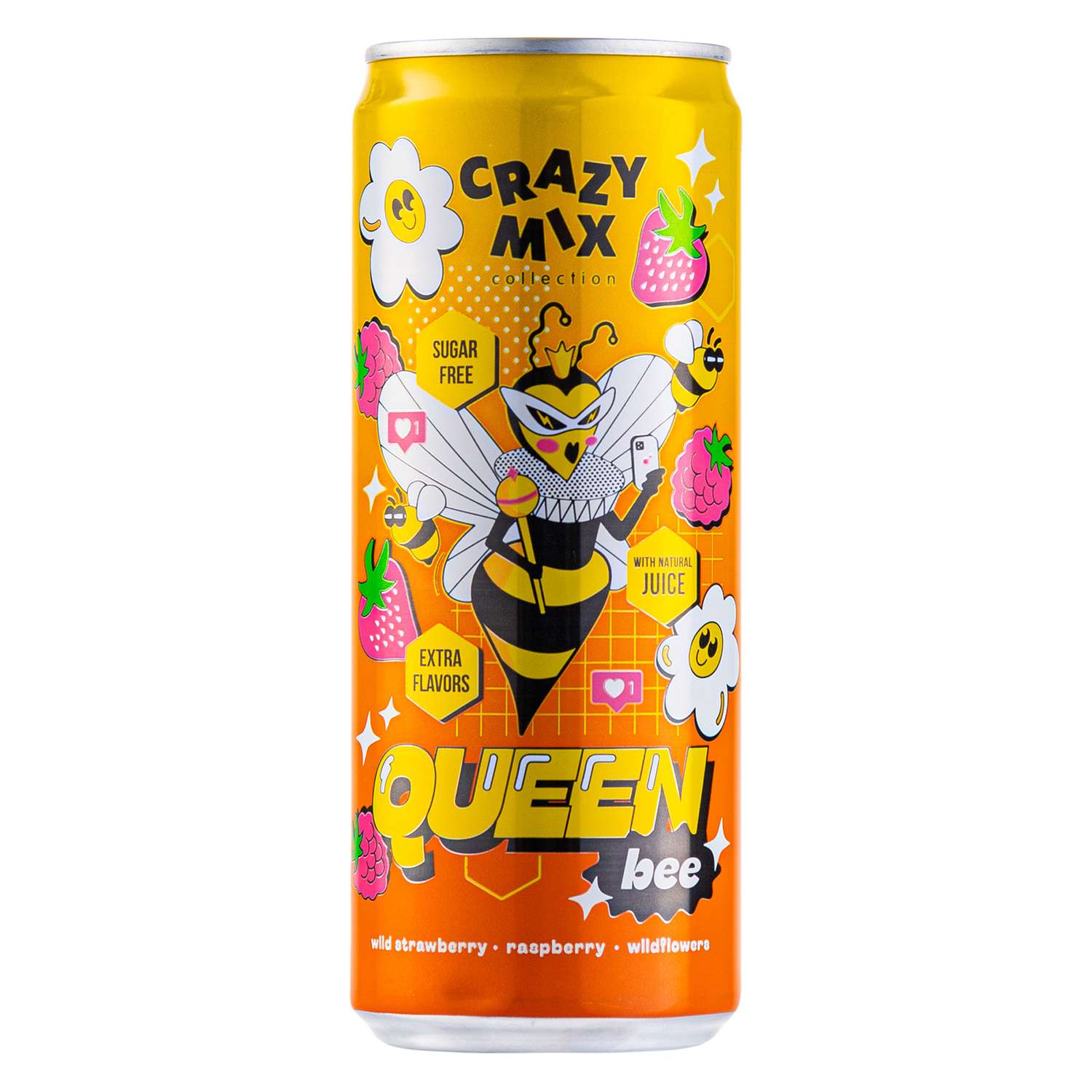 Натуральный лимонад Crazy mix QUEEN bee ( малина клубника/мёд) - фото 3