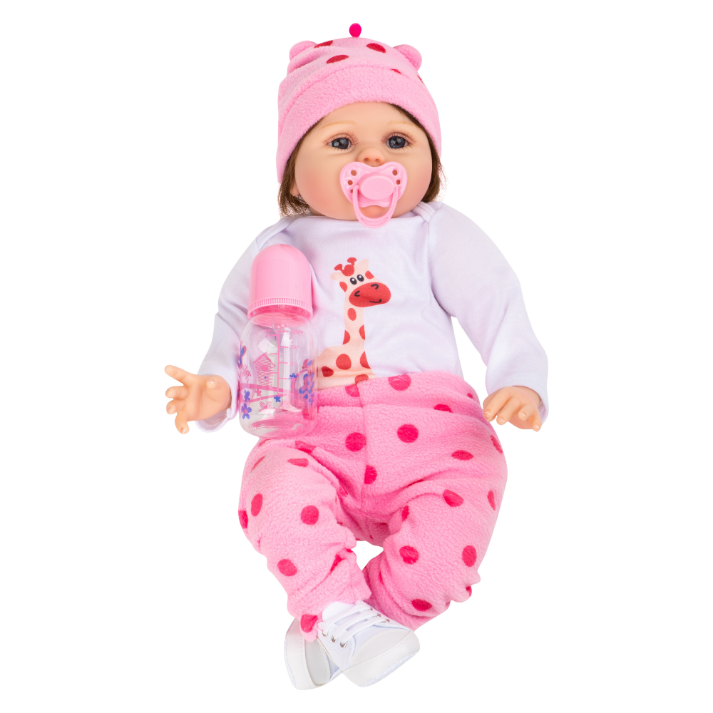 Кукла Пупс Реборн NRAVIZA Детям мягконабивная 55 см с одеждой и аксессуарами NR0096 - фото 15