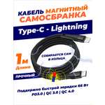 Кабель Type-C - Lightning SmartiNext для зарядки магнитный черный