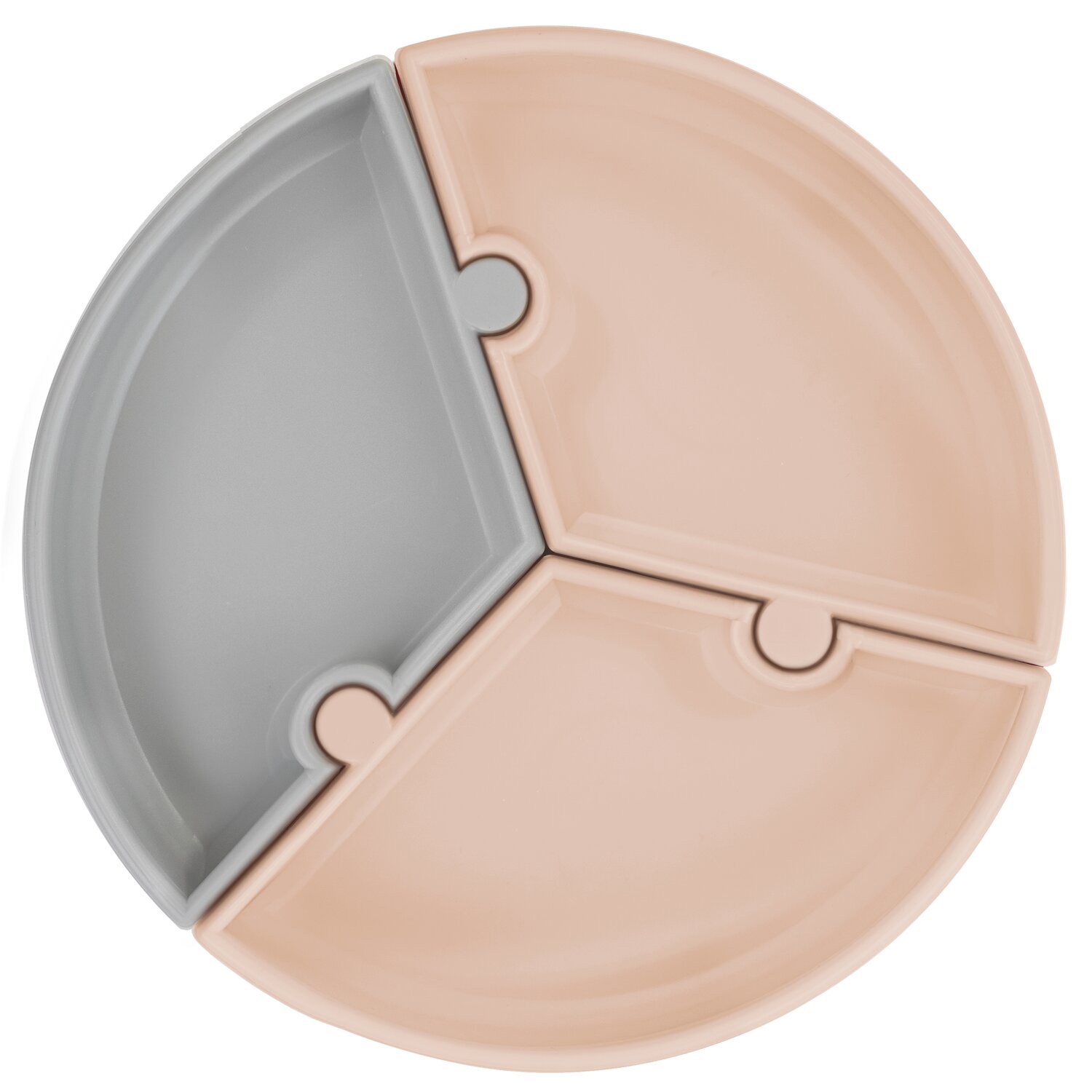 Тарелка детская MinikOiOi силиконовая из трех отдельных секций с присосками - фото 2