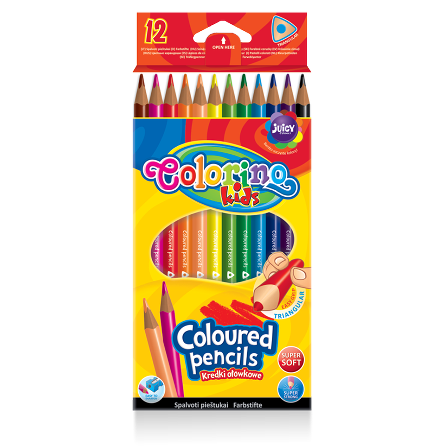Цветные карандаши COLORINO Kids Треугольные 12 цветов - фото 1