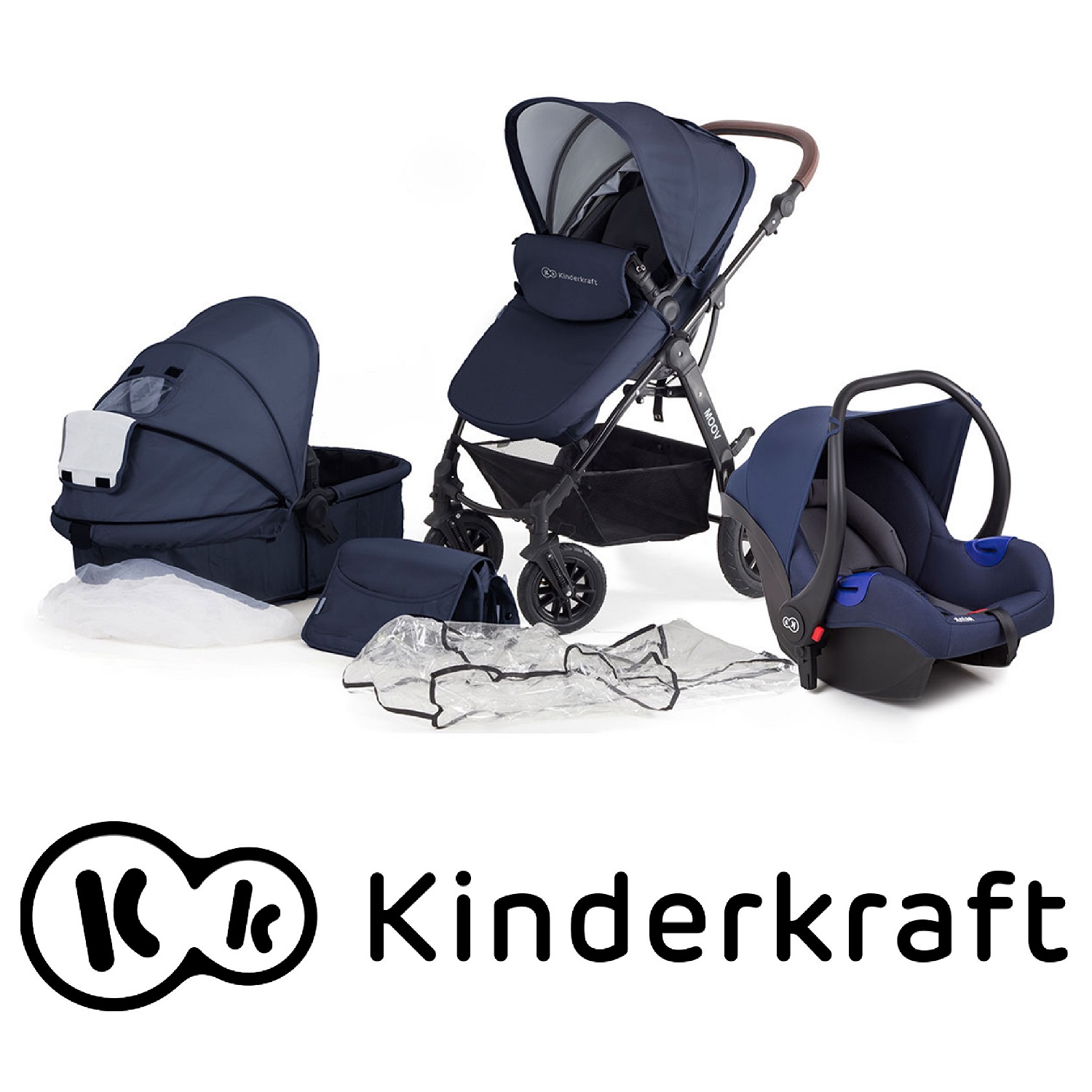 Коляска 3 в 1 Kinderkraft Moov Navy KKWMOOVNAV00NC - фото 2