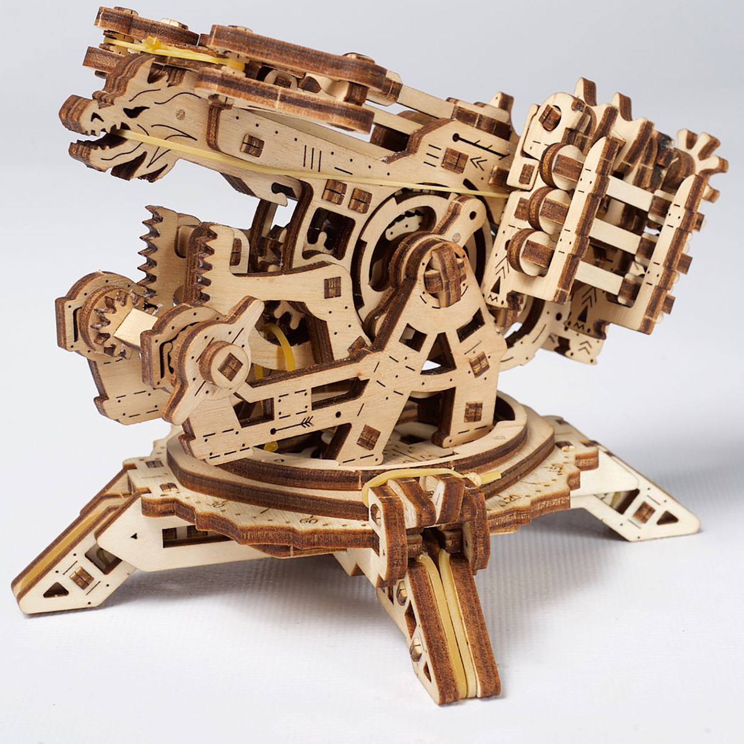 Сборная деревянная модель UGEARS Башня-аркбаллиста 3D-пазл механический конструктор - фото 6