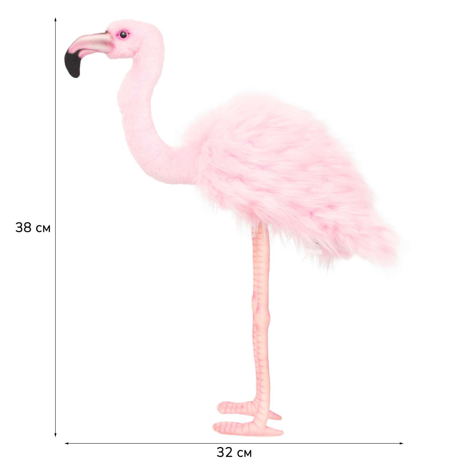 Реалистичная мягкая игрушка Hansa Розовый фламинго 38 см - фото 7