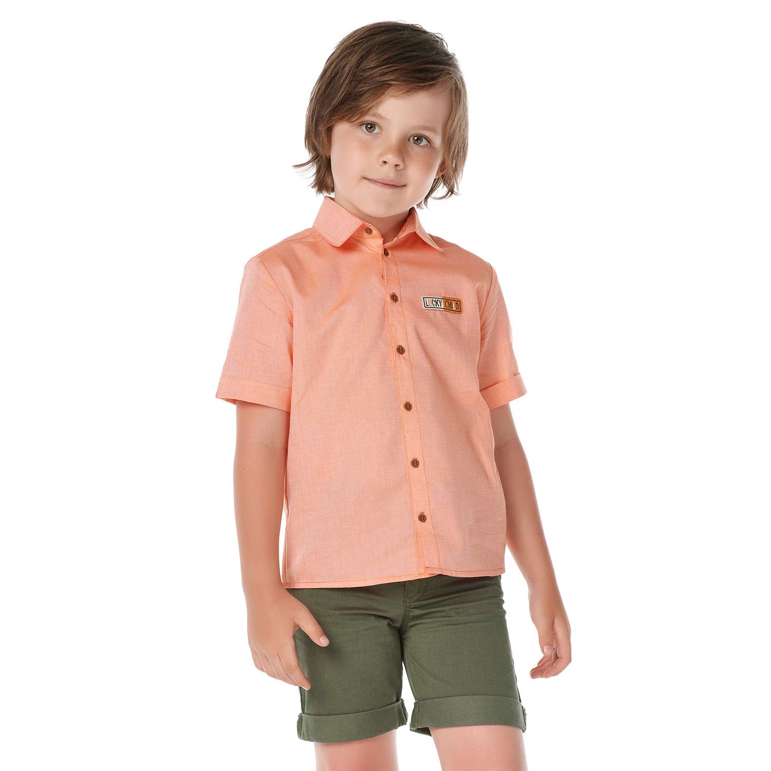 Рубашка Lucky Child 86-126/2-7/оранжевый - фото 1