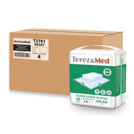 Пеленки TerezaMed впитывающие Normal 60x60 4 х 30 шт /120 шт