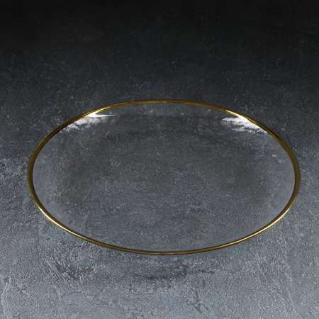 Тарелка Sima-Land стеклянная обеденная «Руно» d=26 5 см цвет каёмки золотой