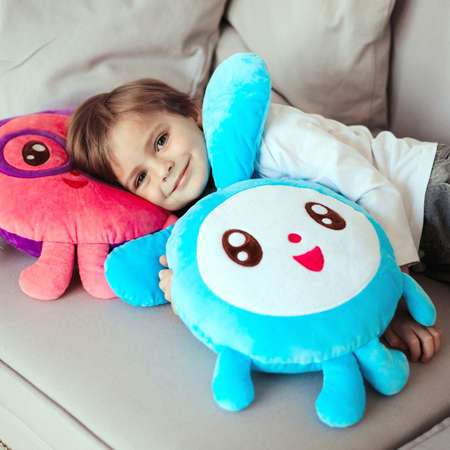 Мягкая игрушка Мякиши Большая плюшевая детская подушка обнимашка Малышарики Крошик подарок детям