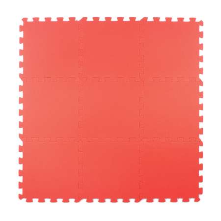 Развивающий детский коврик Eco cover игровой мягкий пол для ползания красный 33х33