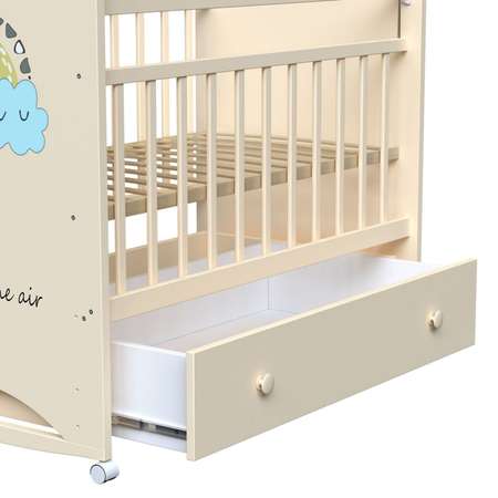 Детская кроватка ВДК Садко прямоугольная, продольный маятник (слоновая кость)