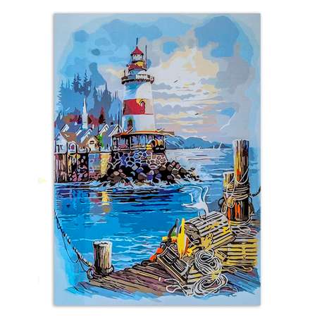 Картина по номерам Цветной Пирс у маяка 40x50 см