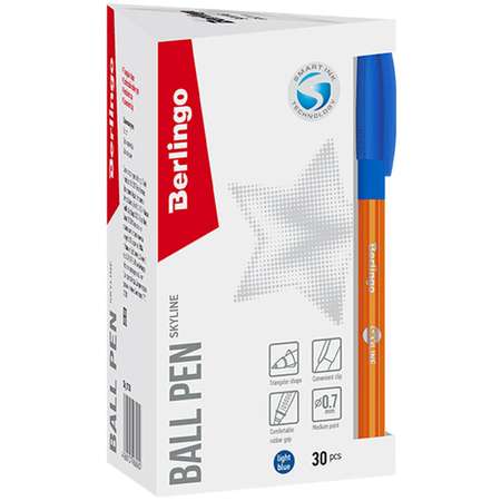 Ручка шариковая BERLINGO Skyline 0.7мм Светло-синяя CBp_07130