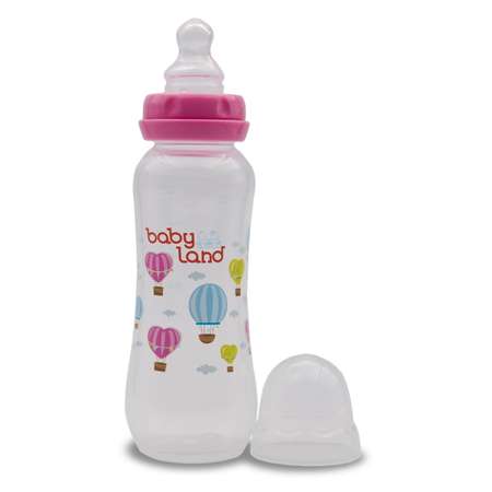 Бутылочка Baby Land 240мл с силиконовой анатомической соской Air System розовый