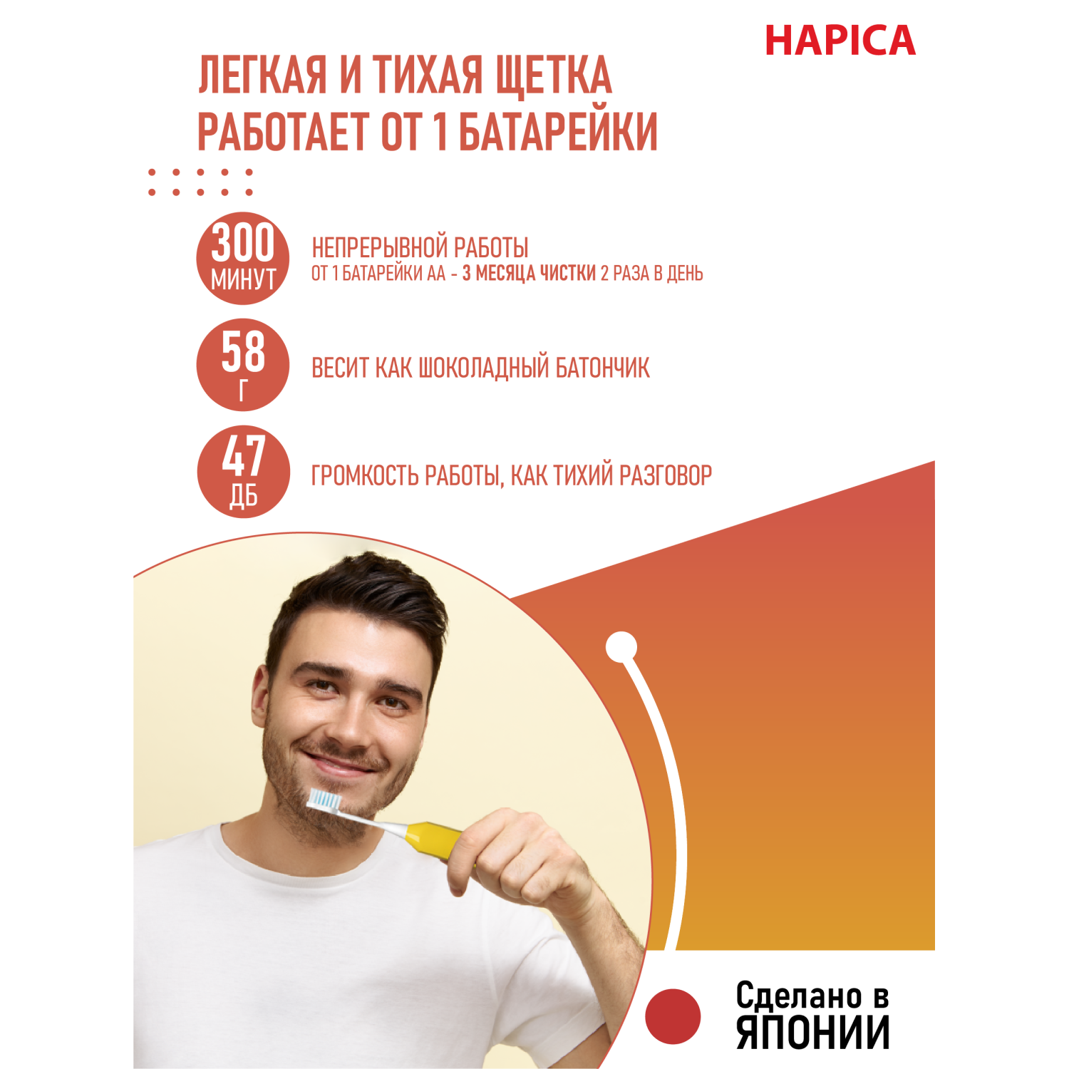 Электрическая зубная щетка Hapica DB-3XY ионная 10+ лет - фото 6