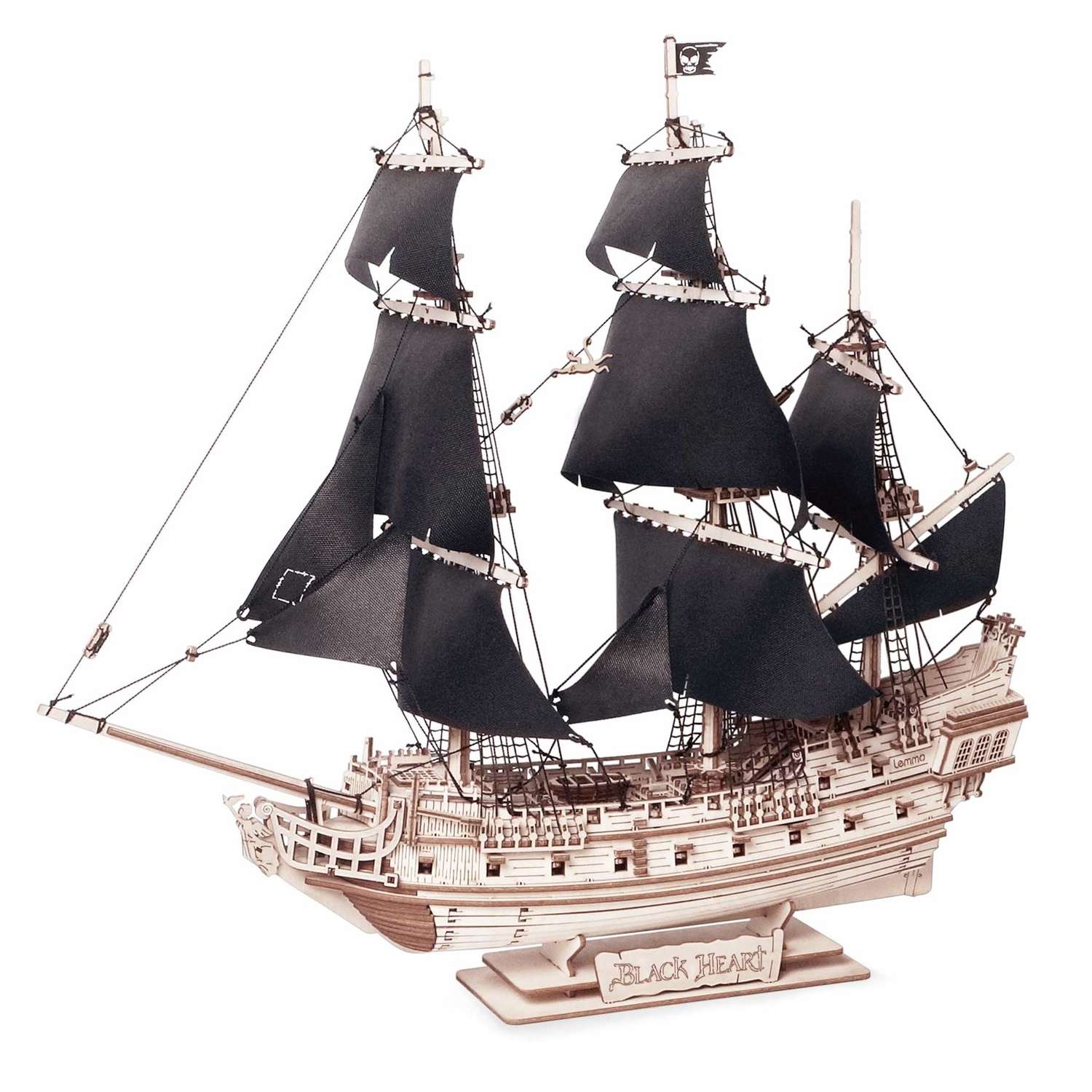 Деревянный конструктор Lemmo Пиратский корабль Черное Сердце - фото 1