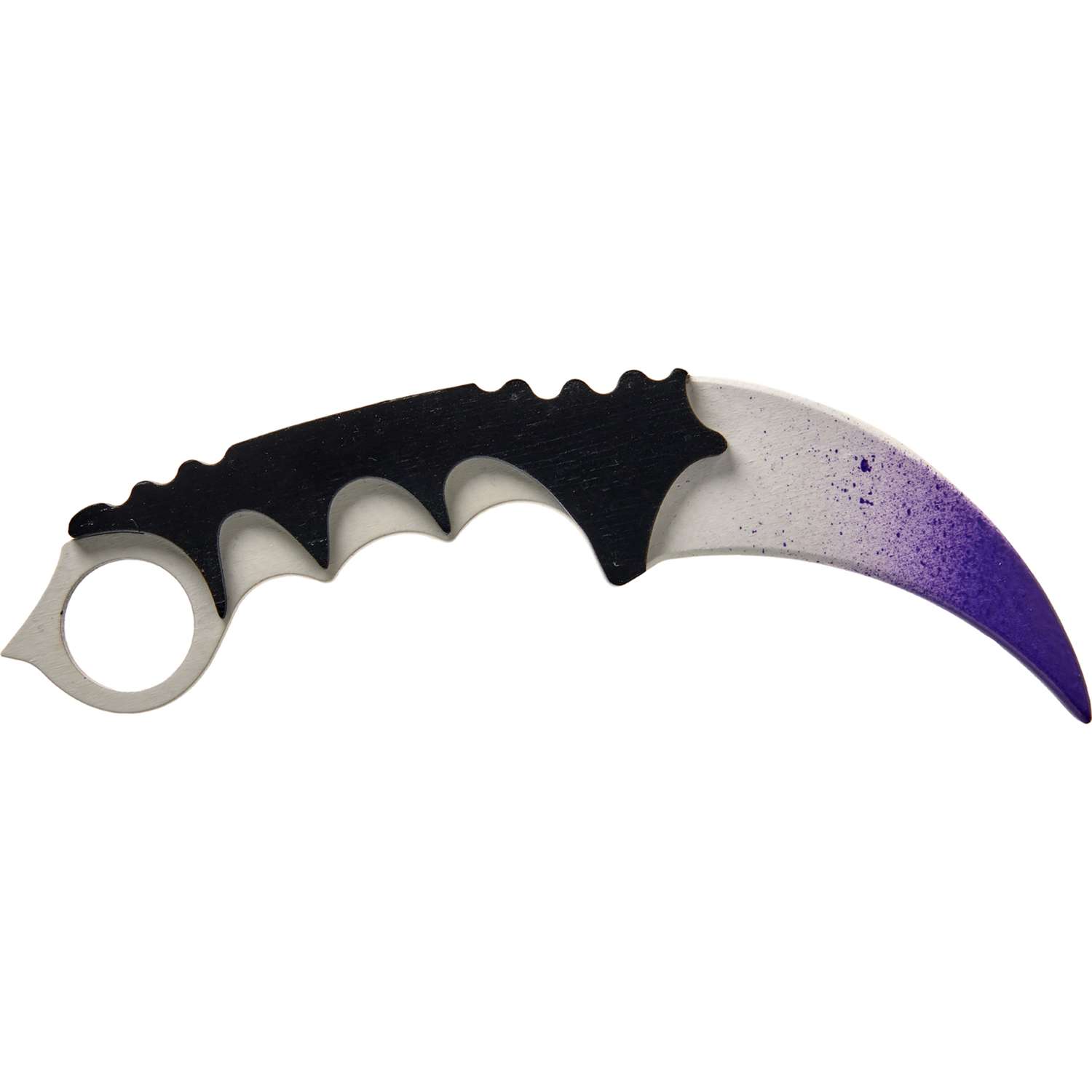 Нож-керамбит MASKME Сверхпрочные Снежный градиент фиолетовый деревянный - фото 1