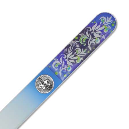 Пилка для ногтей BOHEMIA Czech Glass Nail Files 135 мм с объемной 3D наклейкой синий фон