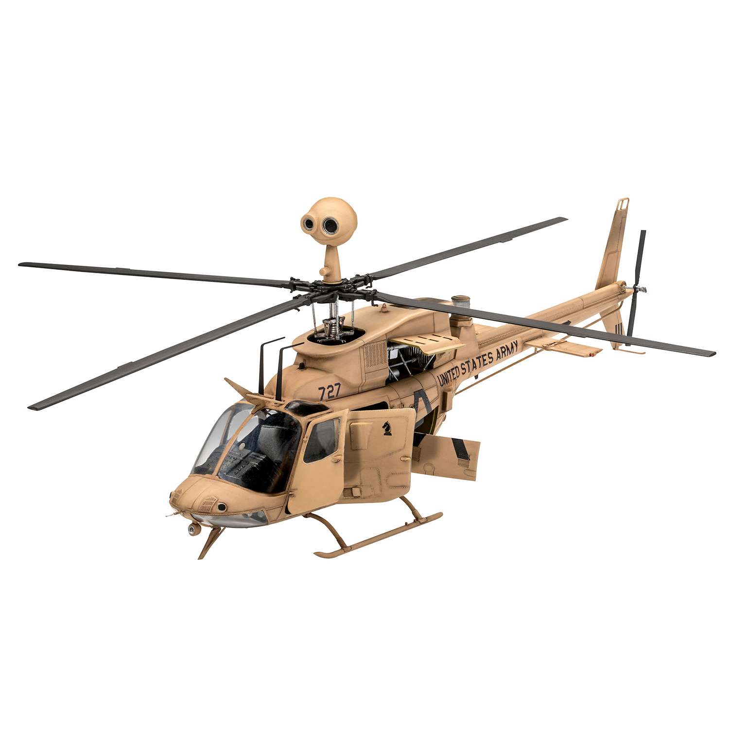 Сборная модель Revell Американский лёгкий вертолёт OH-58 Kiowa 03871 - фото 1