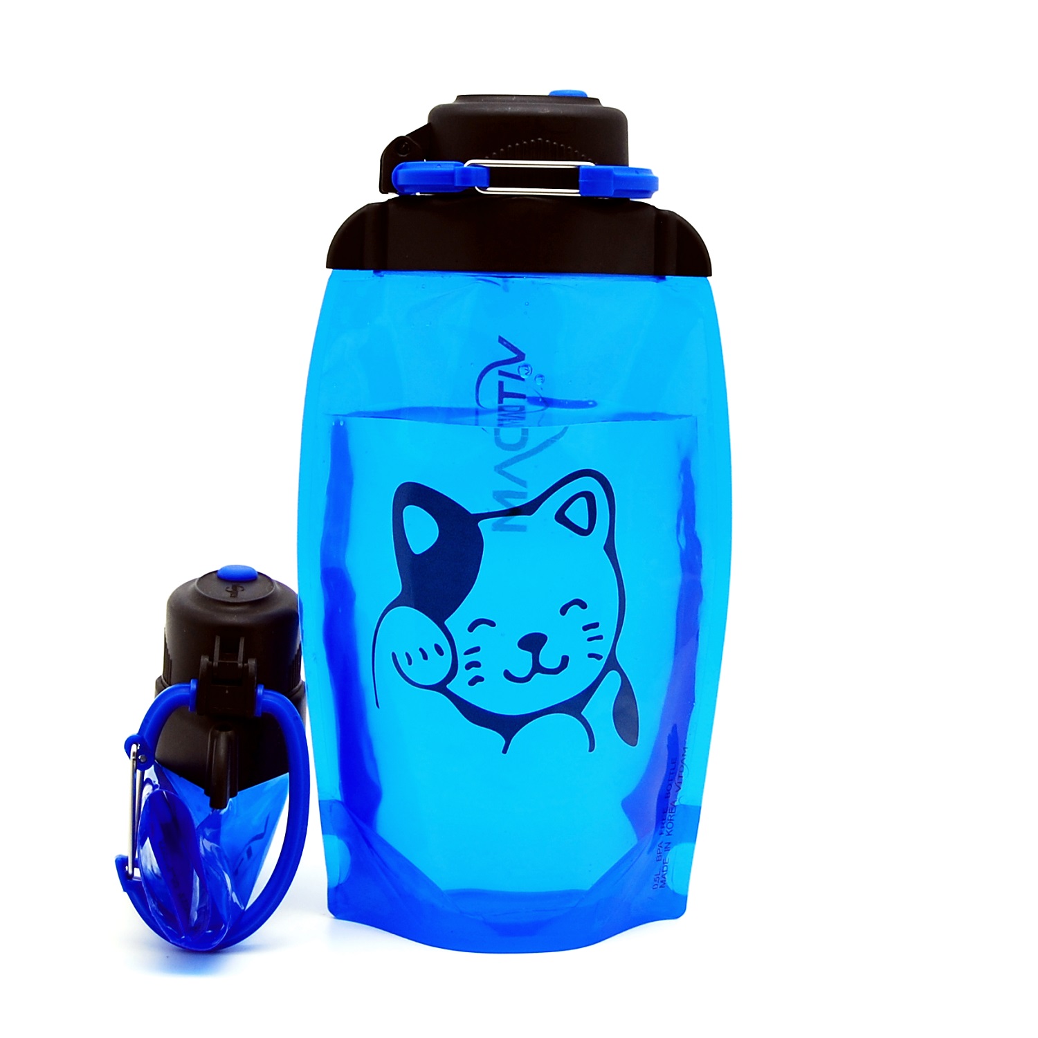 Бутылка для воды складная VITDAM МП синяя 500мл B050BLS 1406 - фото 2