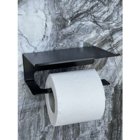Держатель туалетной бумаги Зонт Мастерская Уюта черный с полочкой