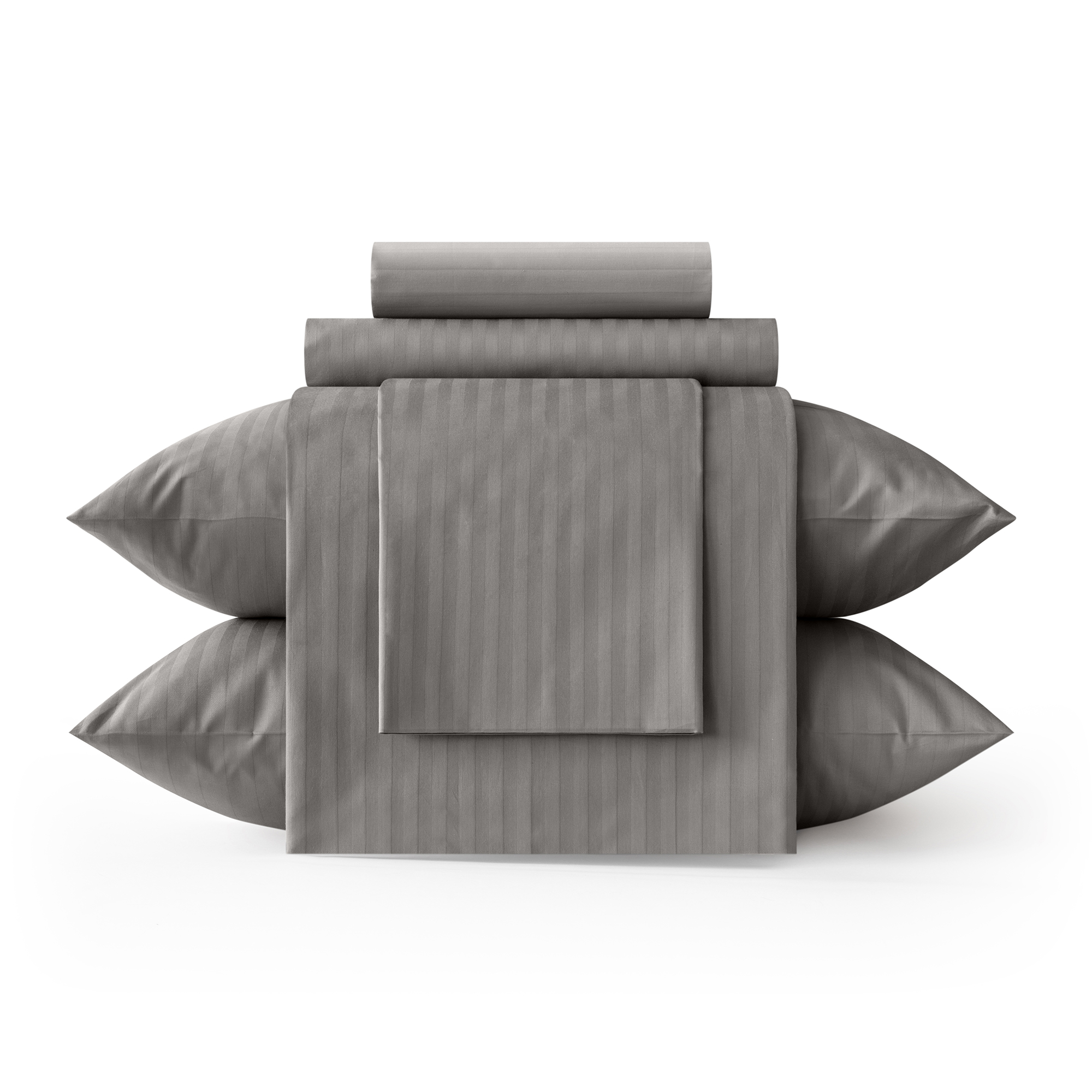 Комплект постельного белья LOVEME Gray 2.0СП наволочки 70х70 см страйп-сатин 100% хлопок - фото 1