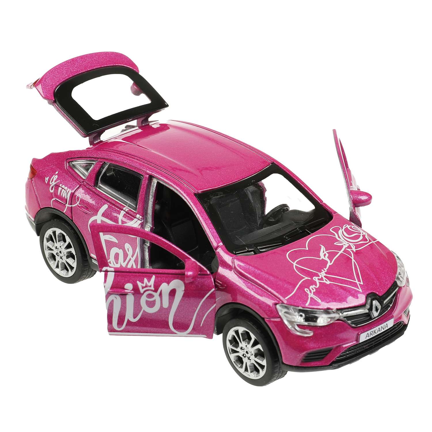 Машина металл ТЕХНОПАРК Renault arkana для девочек 12 см открываются двери багажник инерция 343352 - фото 5