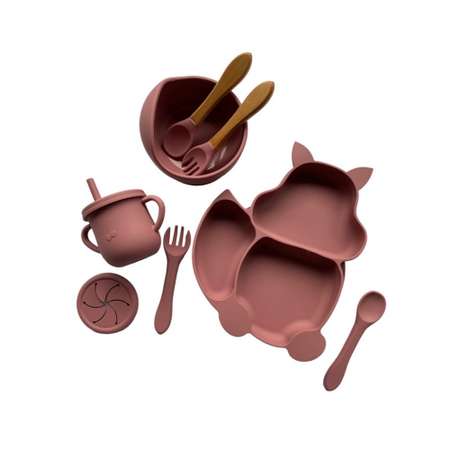 Набор детской посуды PlayKid темно-розовый