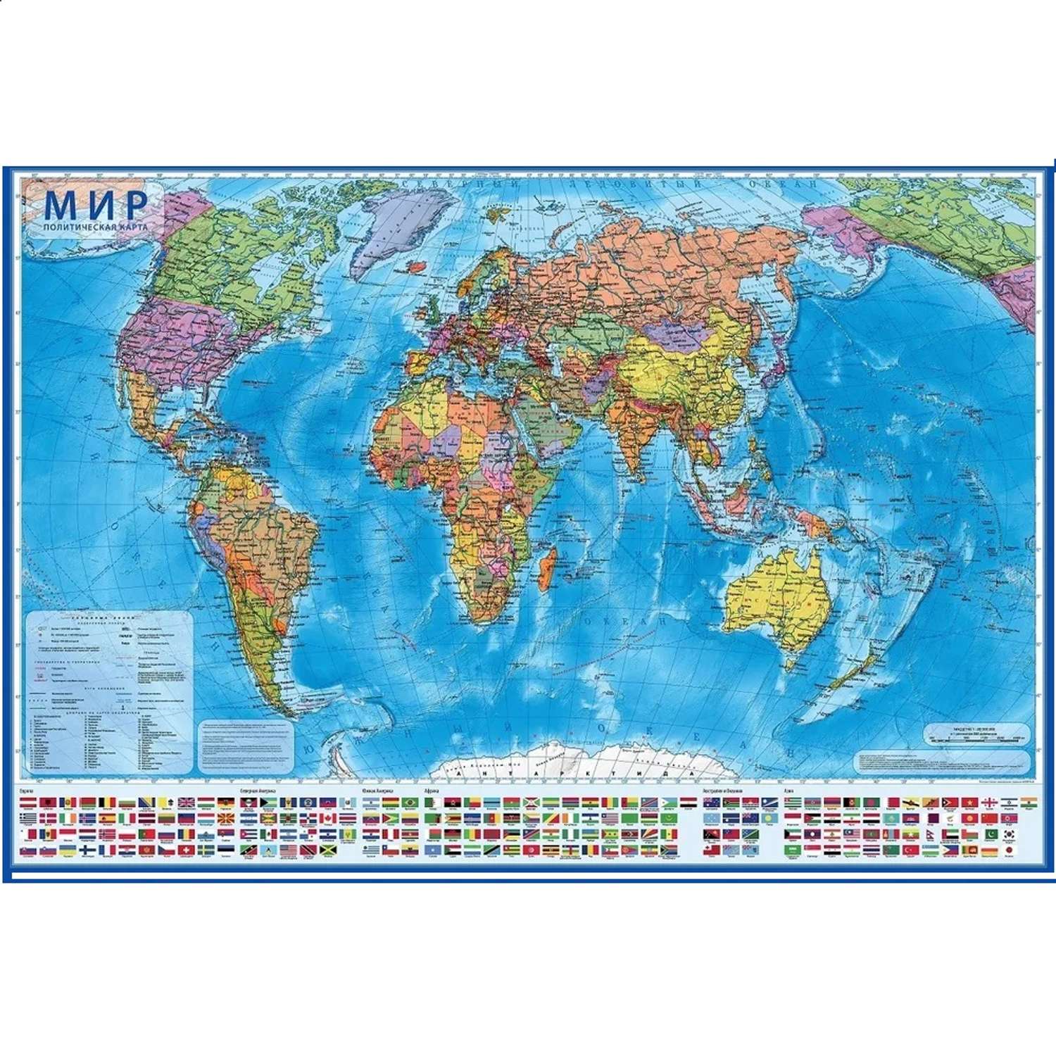 Интерактивная карта Globen Мир Политический с ламинацией 134х199 см - фото 2