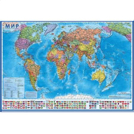 Интерактивная карта Globen Мир Политический с ламинацией 134х199 см