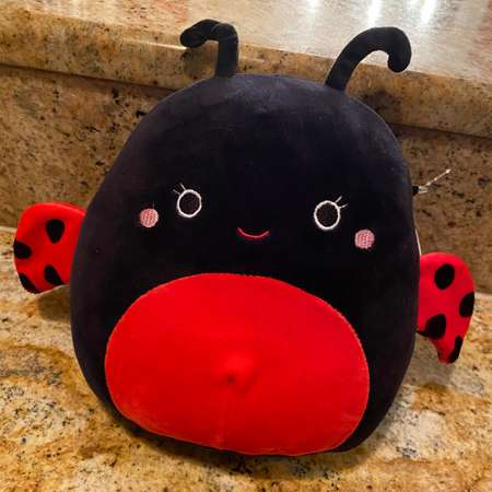 Игрушка мягкая Squishmallows сквиш антистрессs Божья коровка Труди