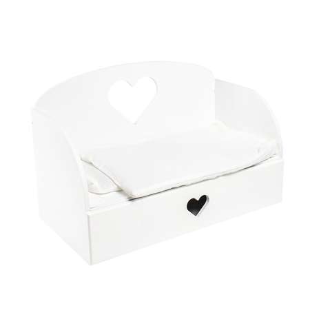 Мебель для кукол Paremo Диван–кровать Сердце Белый PFD120-18