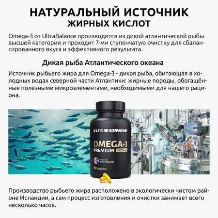 Комплекс для иммунитета UltraBalance Omega 3 Vitamin D3 Premium БАД капсулы