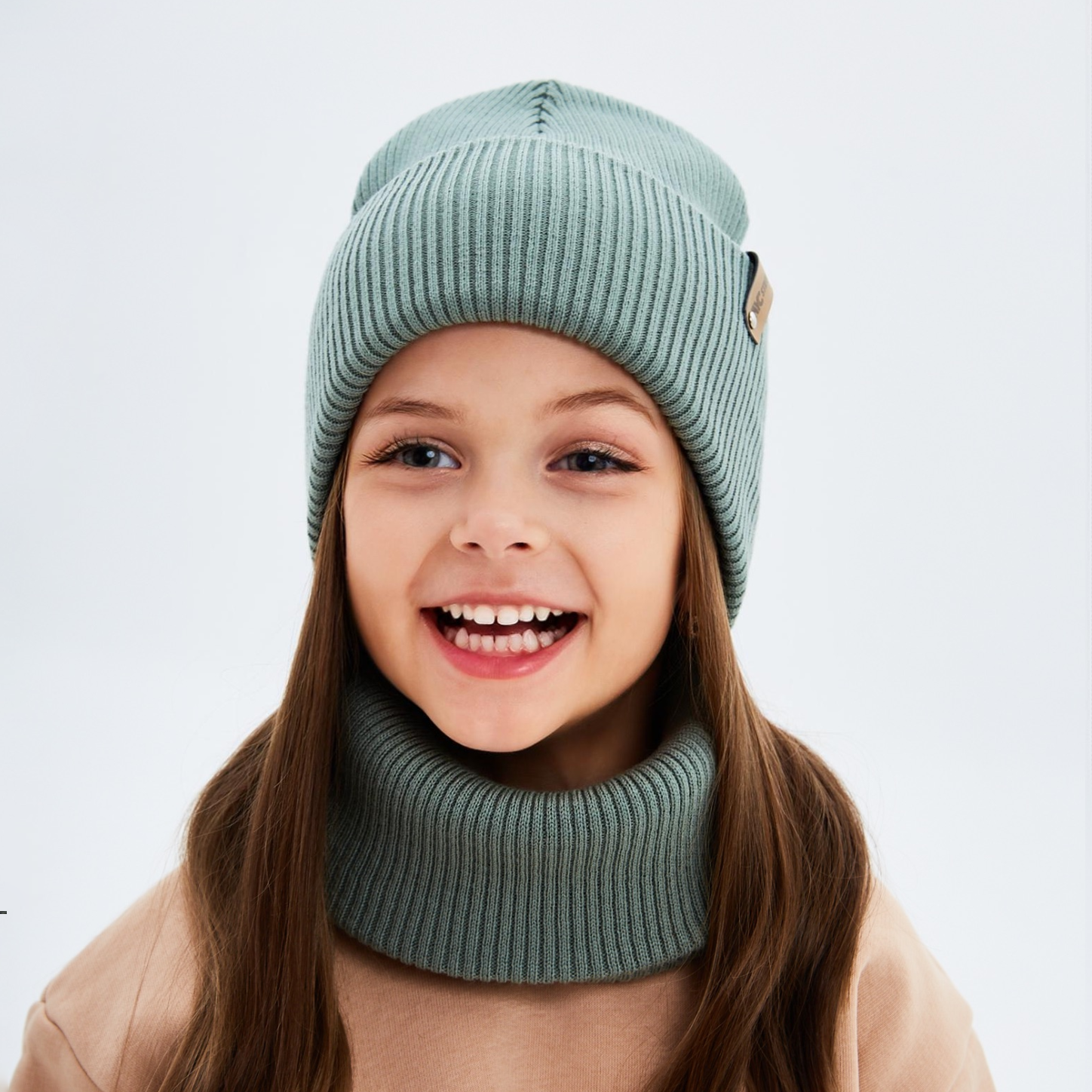 Шапка и снуд NYCkids NYC-H-72-lopataG-olive - фото 5