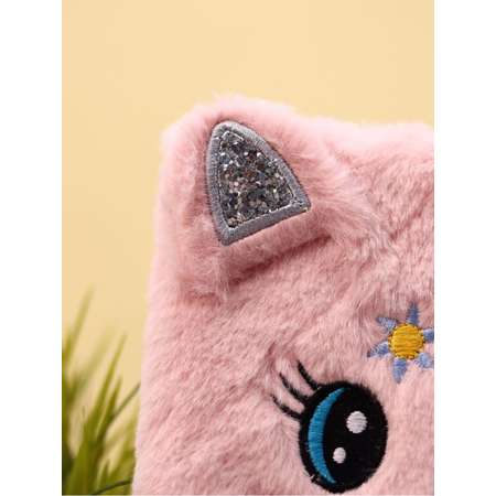 Блокнот плюшевый iLikeGift Honey cat pink