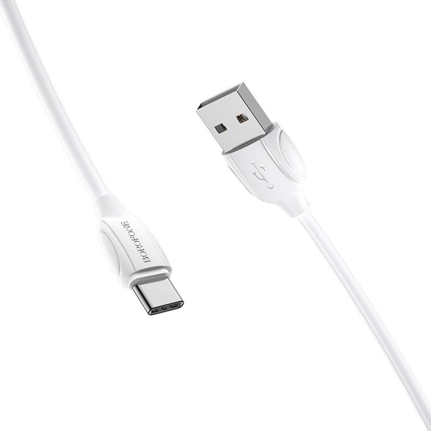 Кабель Borofone USB- Type-C /3A/ белый / 1м - фото 1