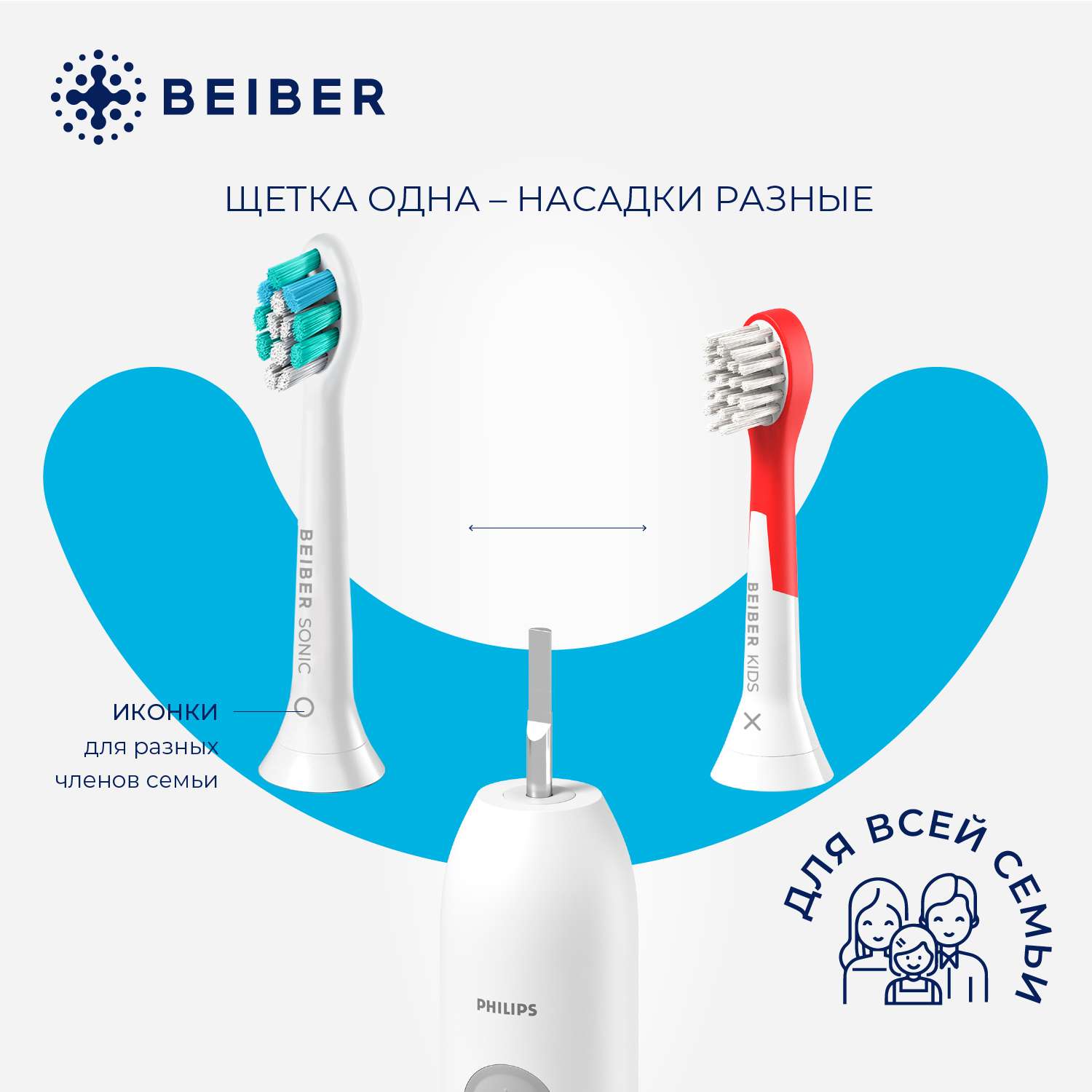 Насадка на зубную щетку BEIBER совместимо с Philips Sonic 4 шт - фото 8