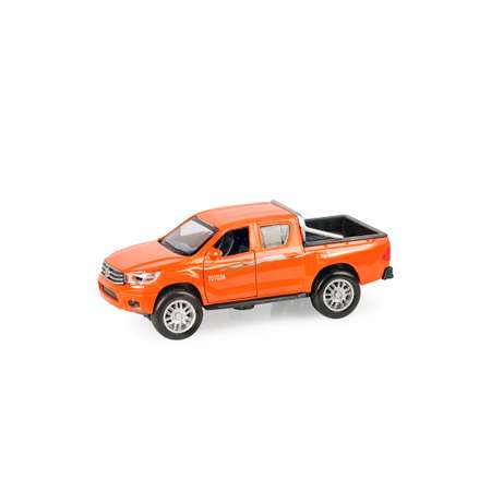 Игрушка HUADA Металлическая инерционная модель автомобиля Toyota Hilux Оранжевый