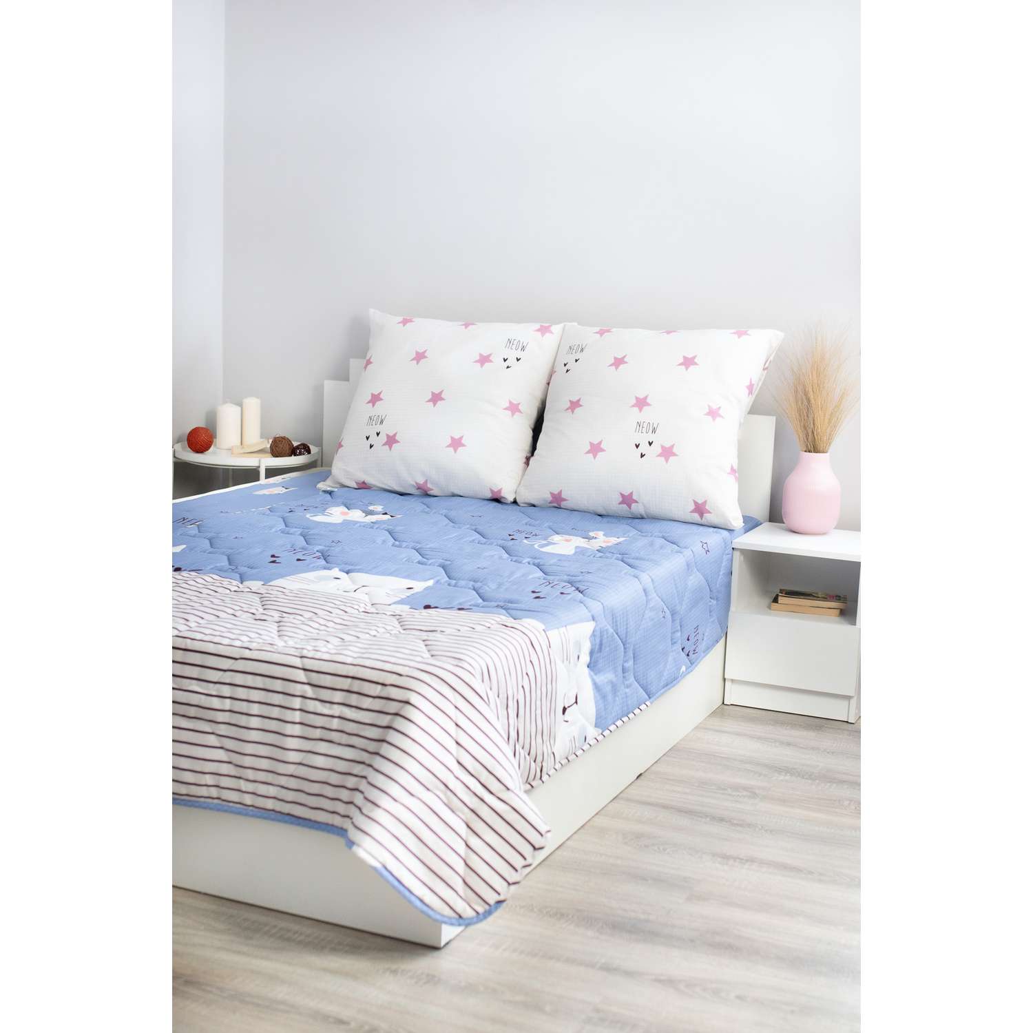Комплект постельного белья SELENA КЭТ 1.5 спальный поплин наволочки 70х70 см с одеялом - фото 3