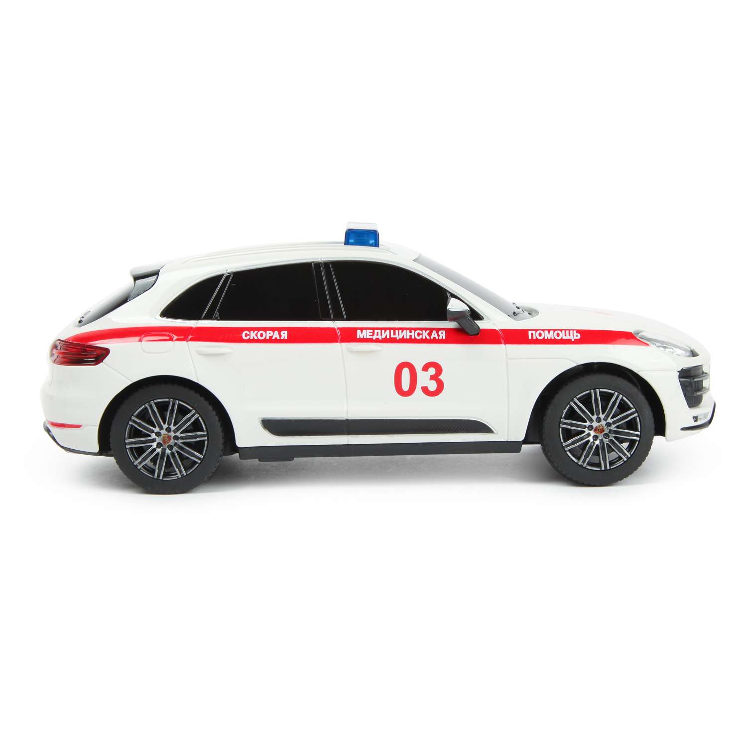 Машина Rastar РУ 1:24 Prosche Macan Turbo Ambulance Белая 71800A - фото 5