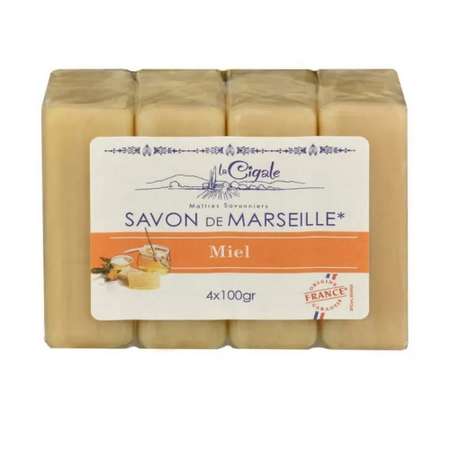 Мыло твердое LaCigale Мед 4х100г Savon de Marseille Miel