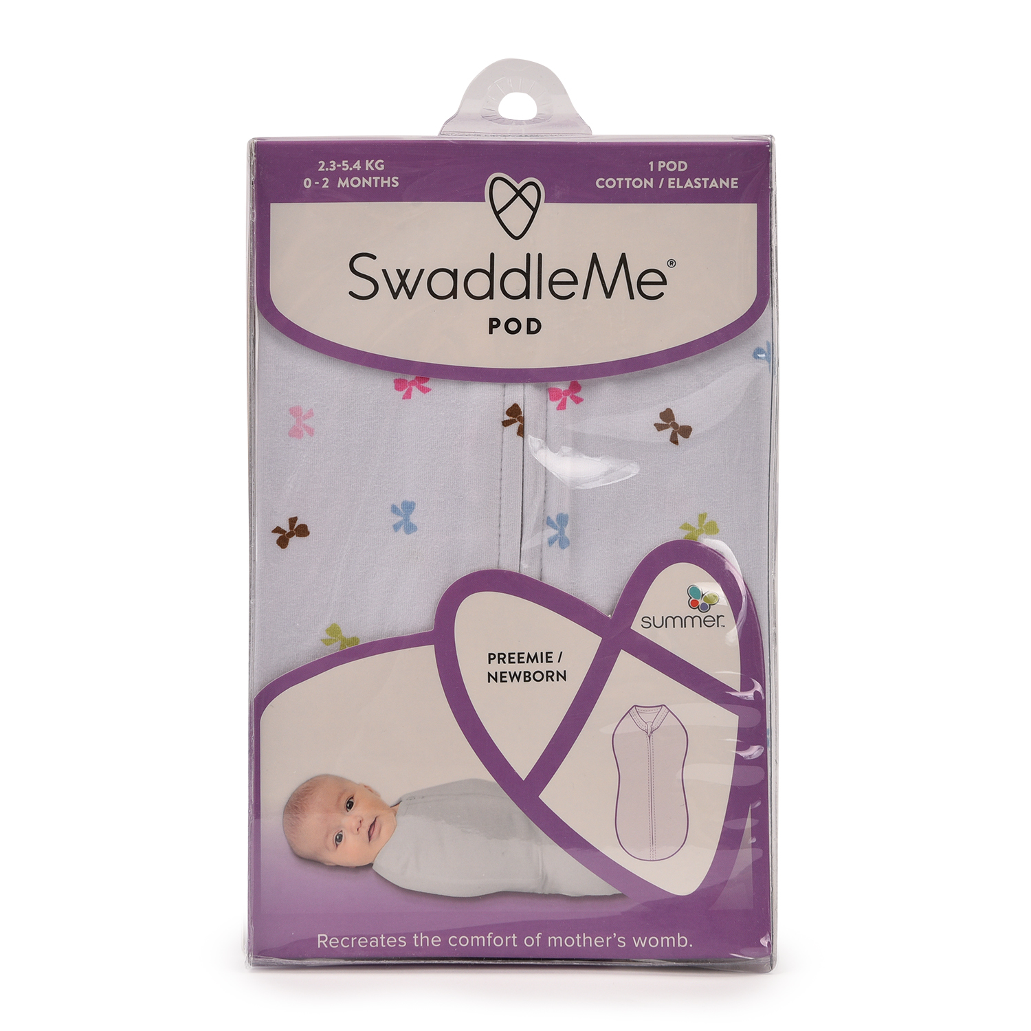 Конверт для пеленания Summer Infant SwaddlePod Бантики на молнии S 54056  купить по цене 279 ₽ в интернет-магазине Детский мир