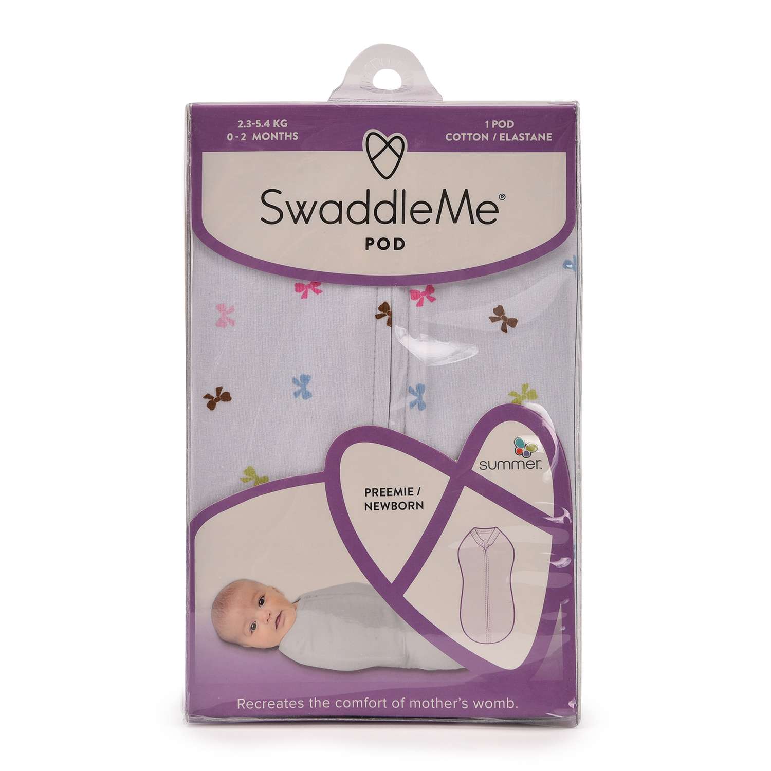 Конверт для пеленания Summer Infant SwaddlePod Бантики на молнии S 54056 - фото 2