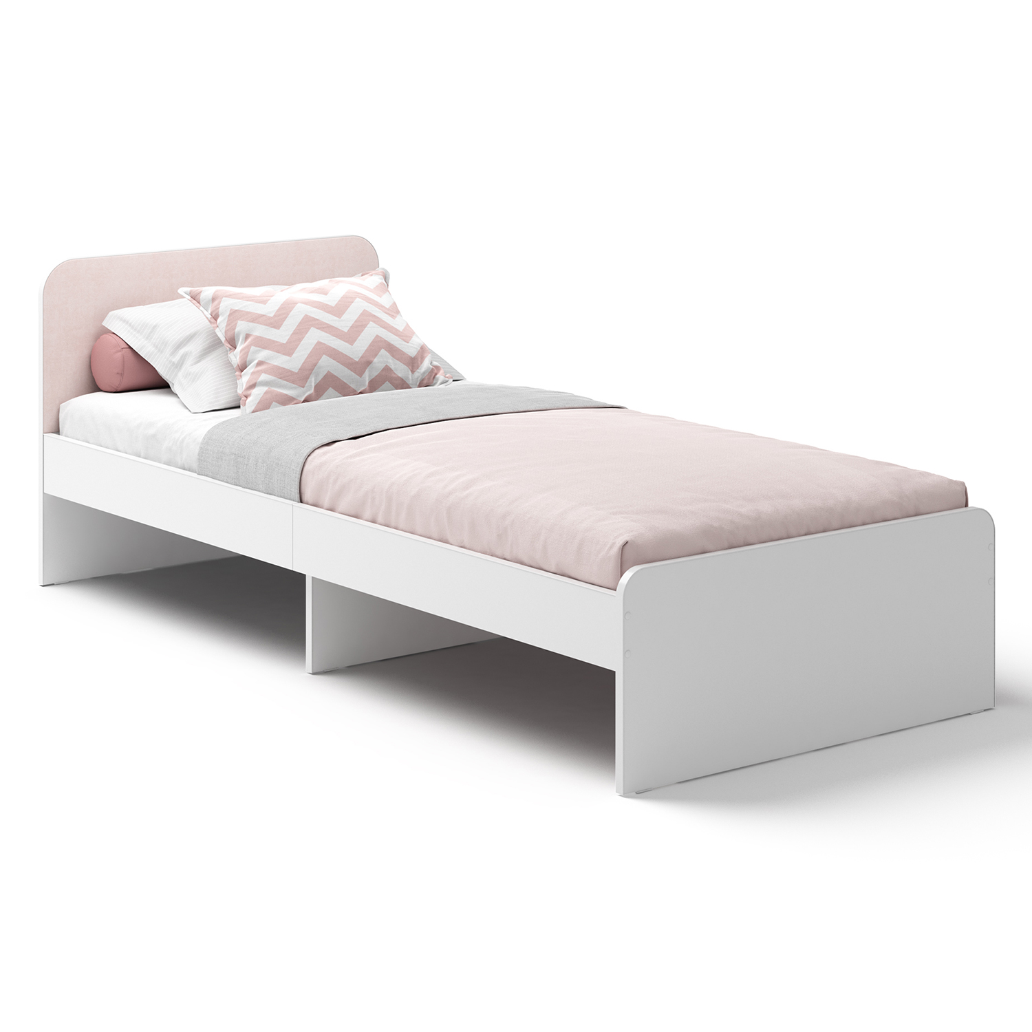 Кровать односпальная Хедвиг ROMACK 200х90 см с ортопедическим основанием розовый велюр - фото 1