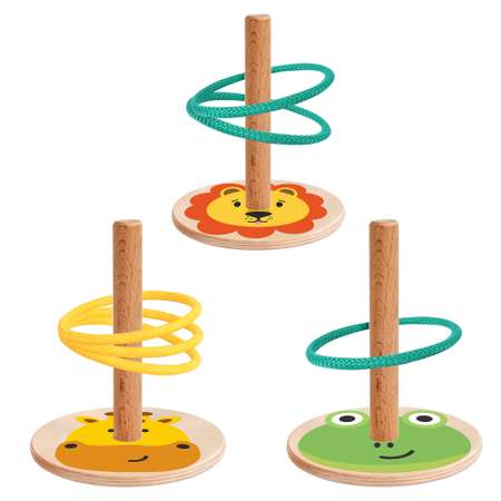 Игровой набор Мега Тойс кольцеброс деревянный Животные